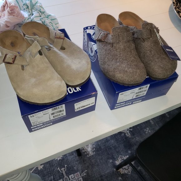 Birkenstock Boston Taupe and Cocoa Size 46 (US13M) - Picture 1 of 3